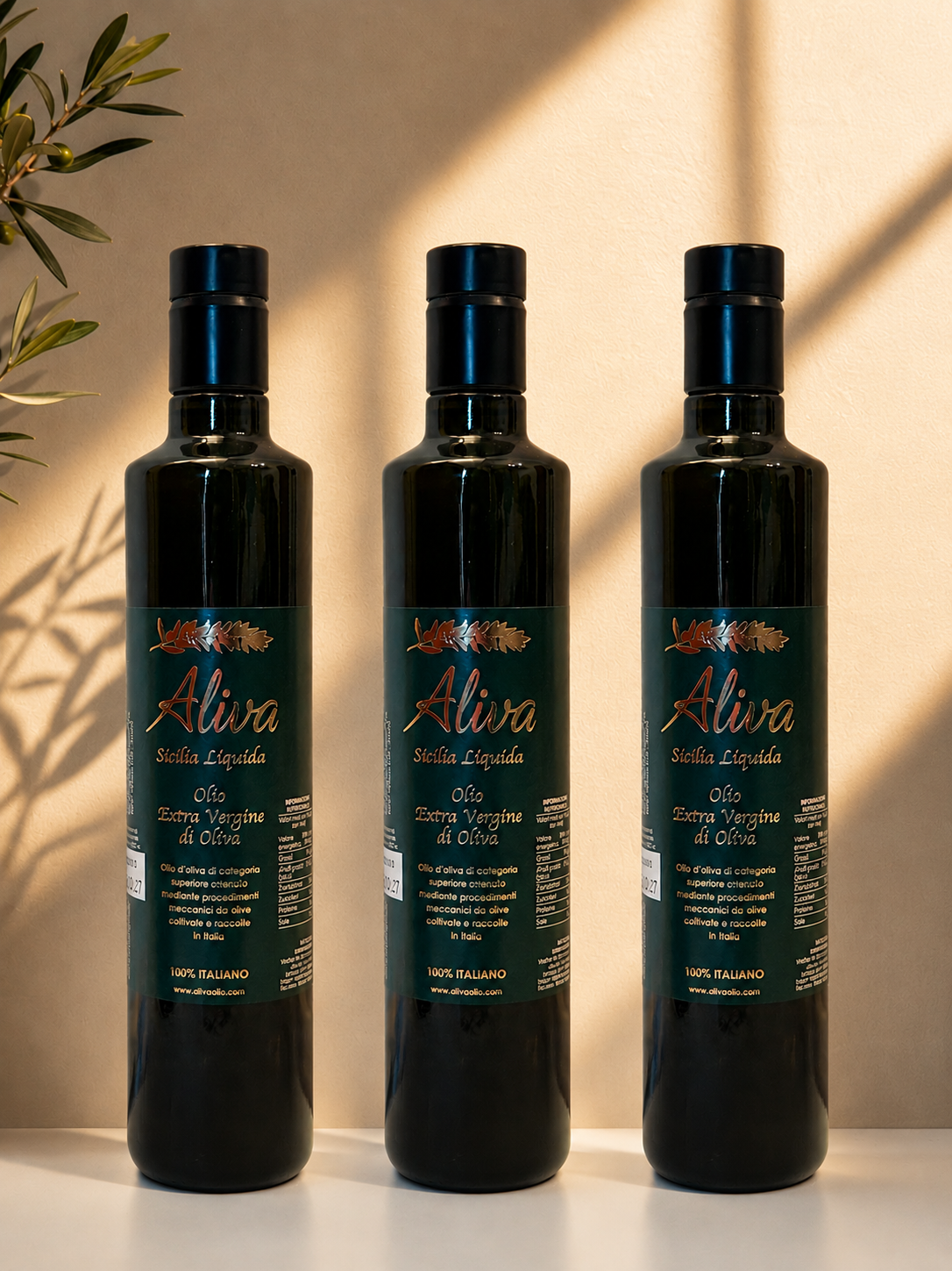 Tasting Set 3 bottles - Aliva - Sicilia Liquida - EVO Oil 2025/2026 - 500 ml - Shipping included