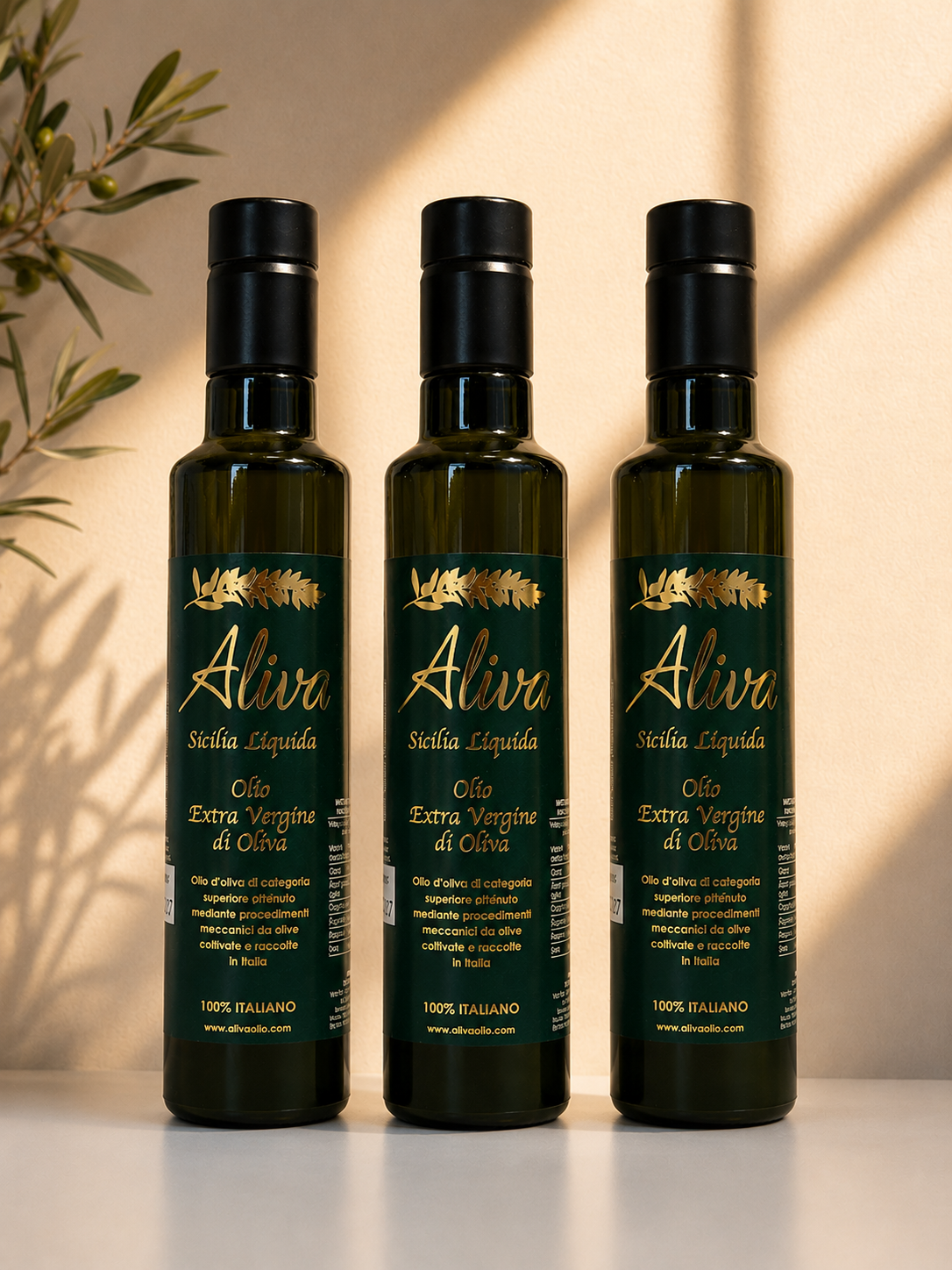Gift set 3 bottles - Aliva - Sicilia Liquida - EVOO 2025/2026 250 ml - shipping included